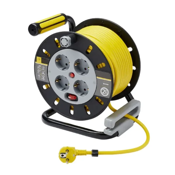 Prelungitor pe tambur 50mx3mmx1.5mm, 4 prize